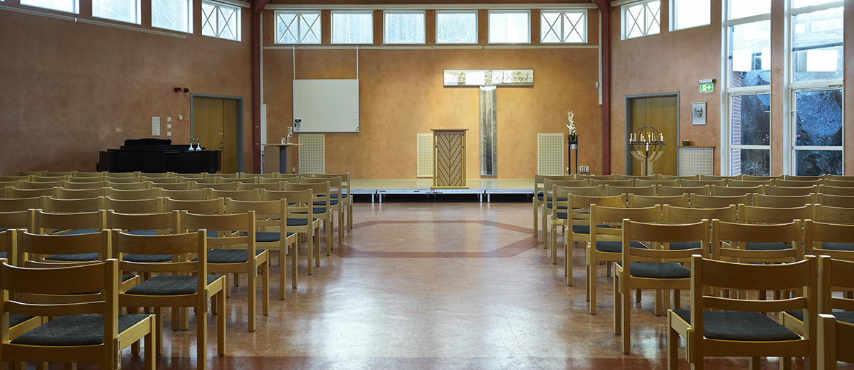 Grundtvigsalen i Rosengården med plats för 200 gäster