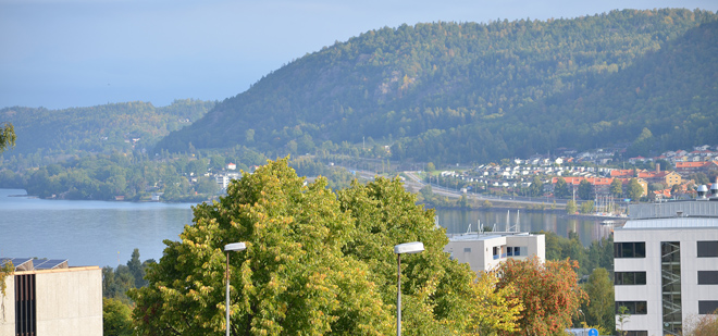 Utsikten från Kungsporten över Huskvarna och Vättern